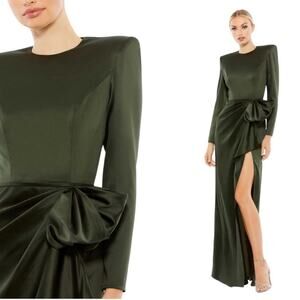 Mac Duggal Olive Green Maxi Dress